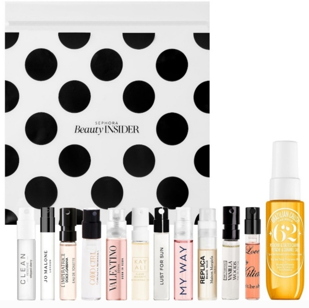 NWT Sephora Spring Designer Fragrance Sample Deluxe 12 Piece Set.